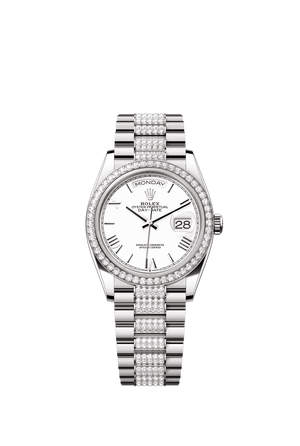 Rolex Day-Date 36mm White Dial White Gold m128349rbr-0044