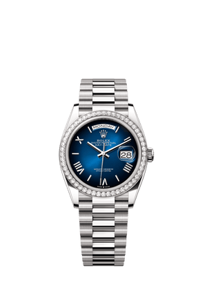 Rolex Day-Date 36mm Blue Ombré Dial White Gold m128349rbr-0047