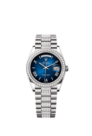 Rolex Day-Date 36mm Blue Ombré Dial White Gold m128349rbr-0048