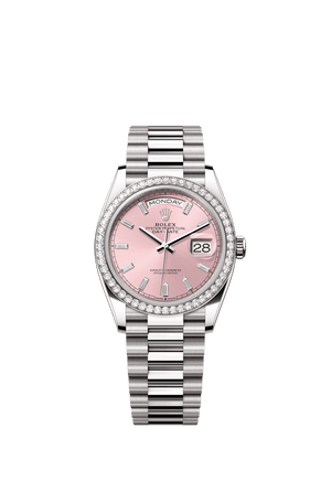 Rolex Day-Date 36mm Pink Diamond Dial White Gold m128349rbr-0053