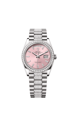 Rolex Day-Date 36mm Pink Diamond Dial White Gold m128349rbr-0054