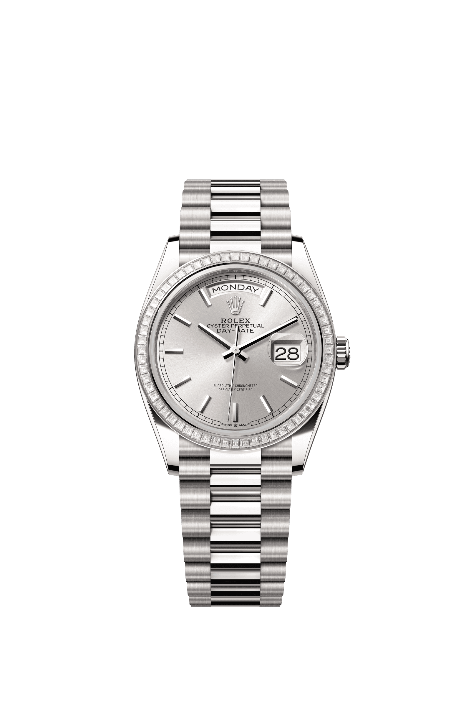 Rolex Day-Date 36mm Silver Dial White Gold m128399tbr-0001 - WATCHXNYC
