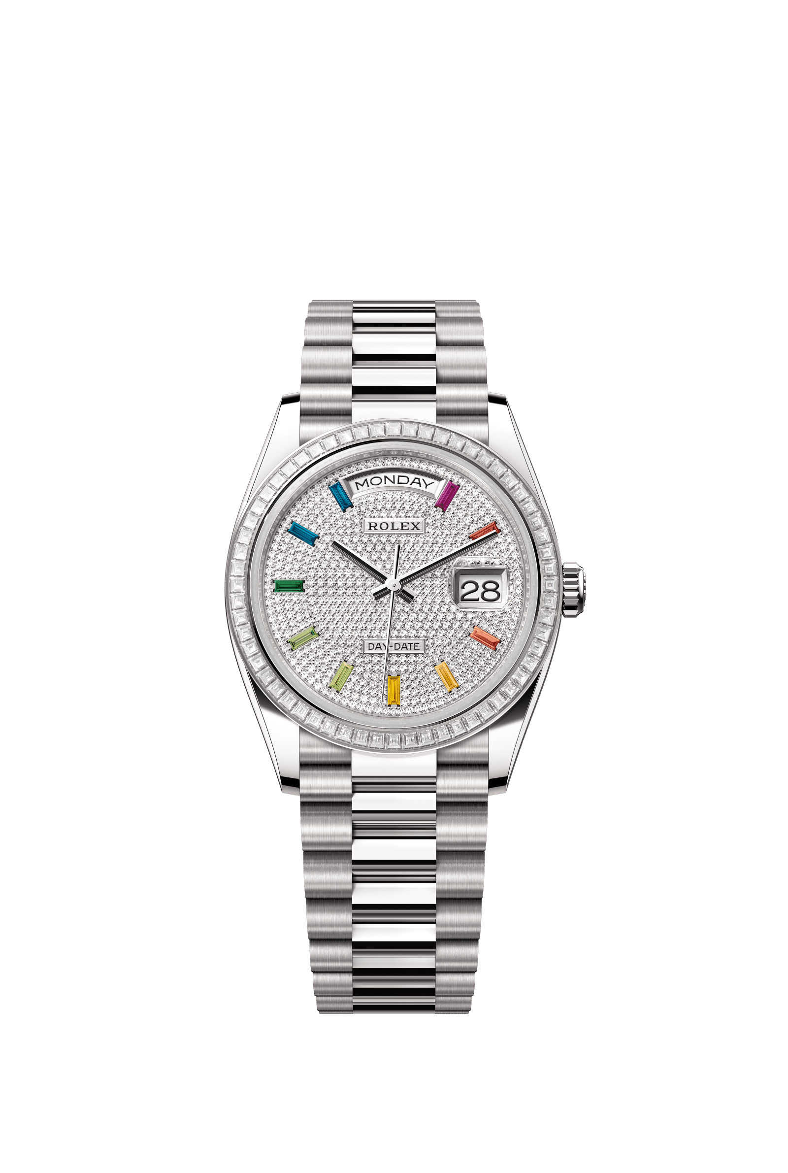 Rolex Day-Date 36mm Diamond Paved Dial White Gold m128399tbr-0005 - WATCHXNYC