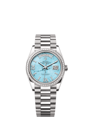 Rolex Day-Date 36mm Turquoise Diamond Dial White Gold m128399tbr-0011