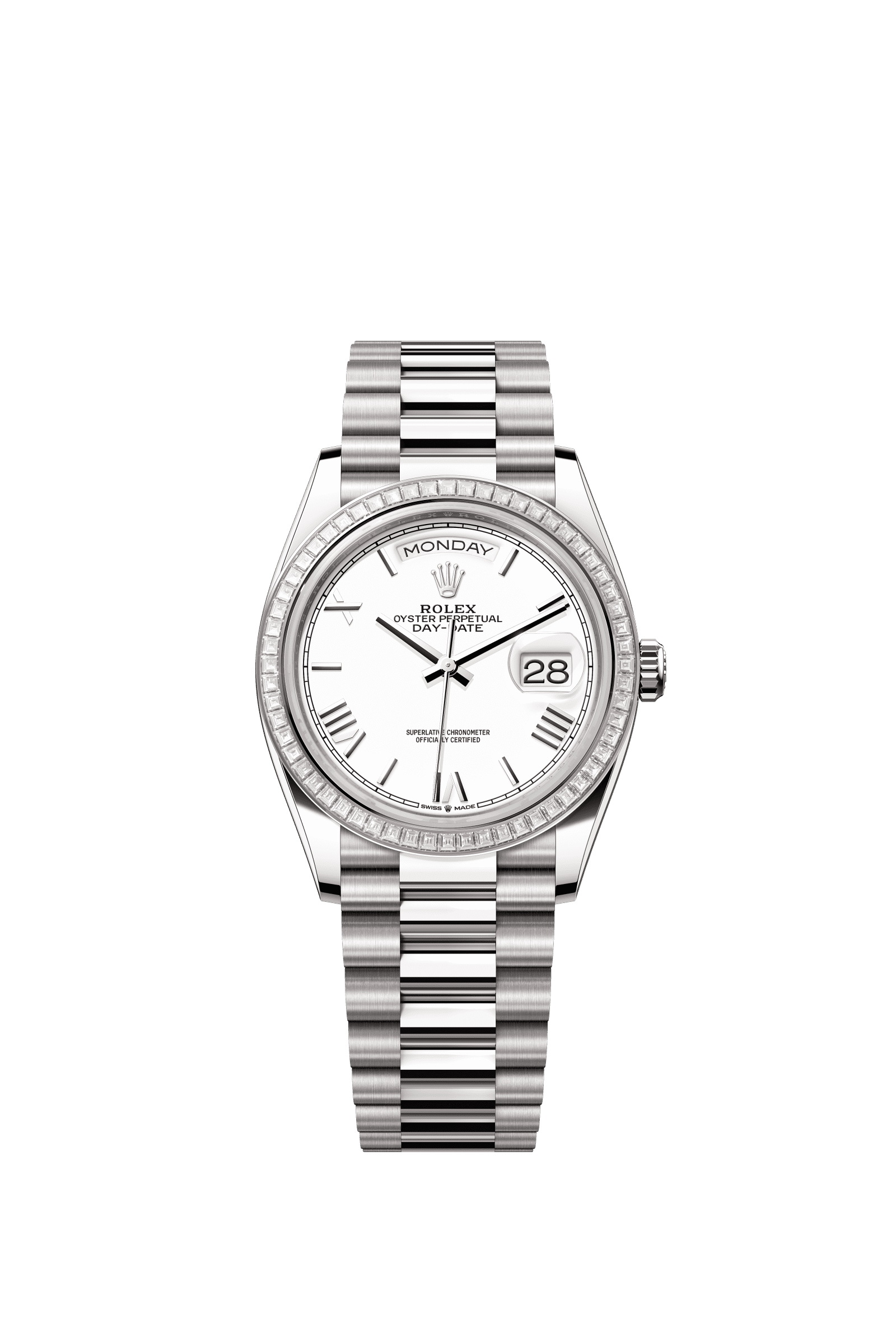 Rolex Day-Date 36mm White Dial White Gold m128399tbr-0019 - WATCHXNYC