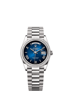 Rolex Day-Date 36mm Blue Ombré Dial White Gold m128399tbr-0021