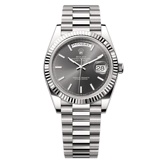 Rolex Day-Date 40mm Slate Dial White Gold 228239-0060 - WATCHXNYC