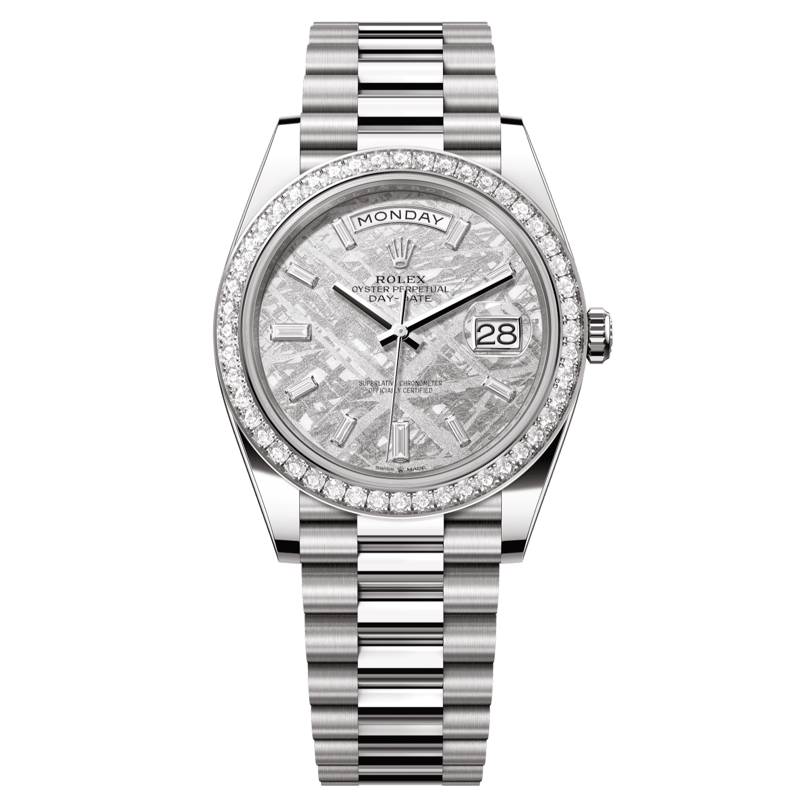 Rolex Day-Date 40mm Meteorite Diamond Dial White Gold 228349rbr-0040 - WATCHXNYC