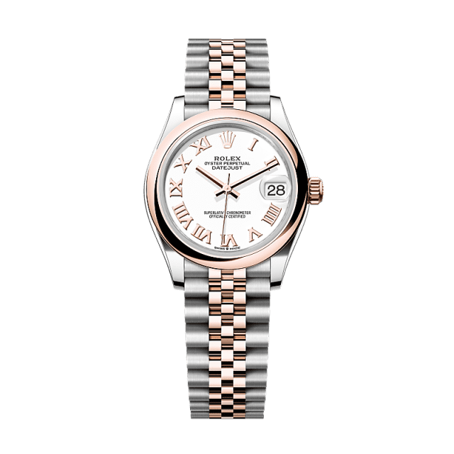 Rolex Datejust 31mm White Dial Oystersteel & Everose Gold 278241-0002 - WATCHXNYC