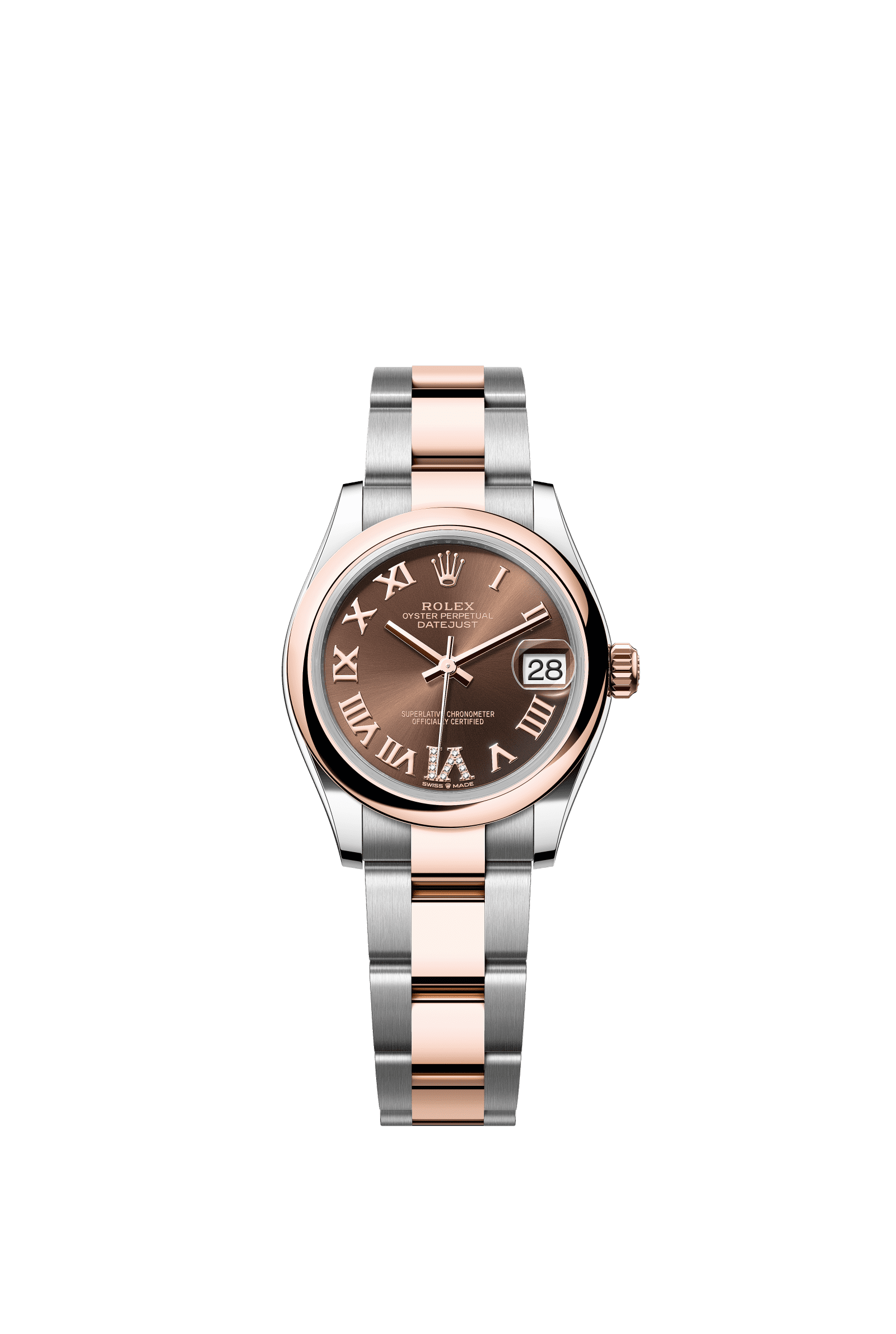 Rolex Datejust 31mm Chocolate Diamond Dial Oystersteel & Everose Gold 278241 - WATCHXNYC