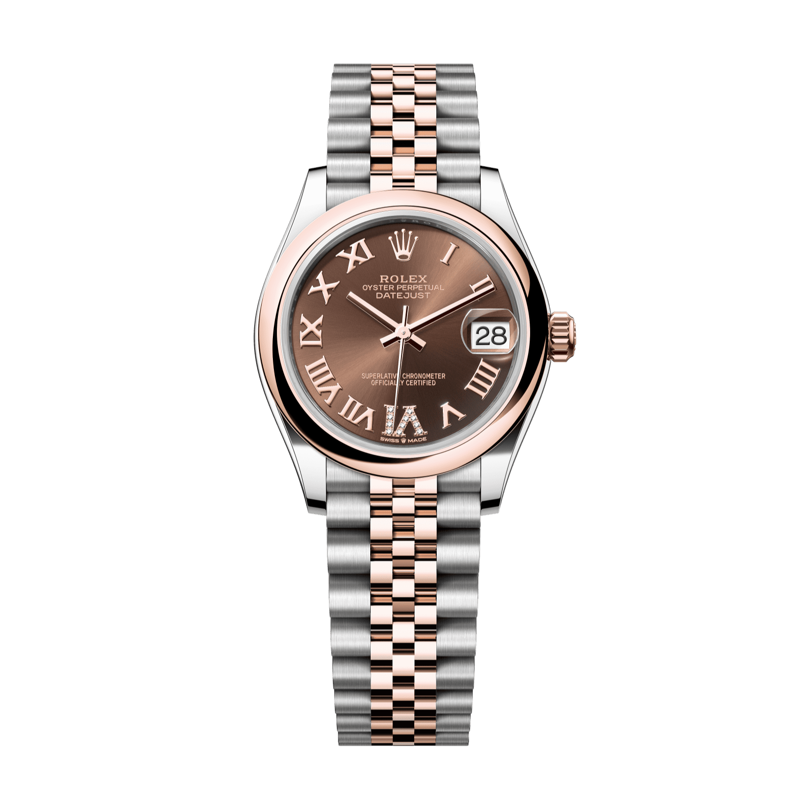 Rolex Datejust 31mm Chocolate Diamond Dial Oystersteel & Everose Gold m278241-0004 - WATCHXNYC