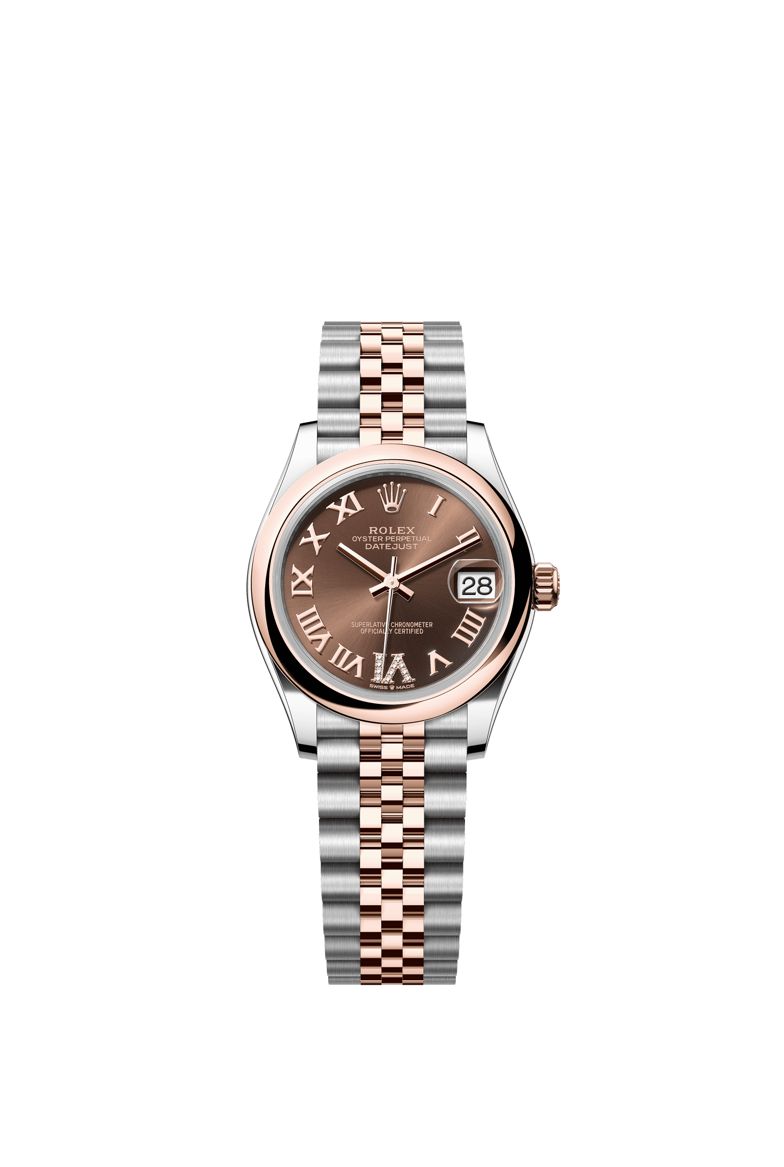 Rolex Datejust 31mm Chocolate Diamond Dial Oystersteel & Everose Gold 278241 - WATCHXNYC