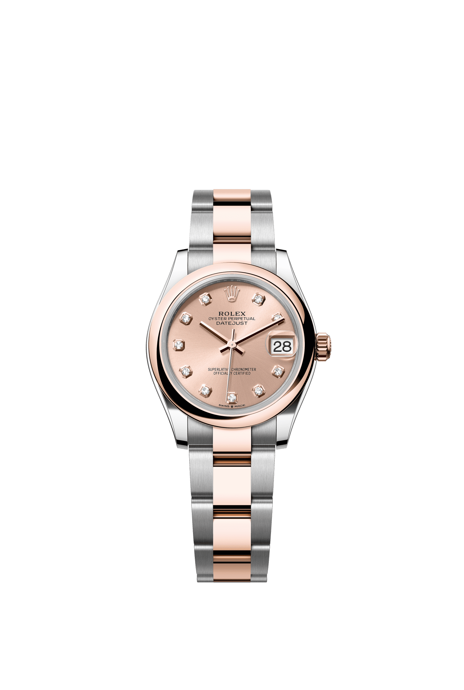 Rolex Datejust 31mm Rosé Diamond Dial Oystersteel & Everose Gold 278241 - WATCHXNYC