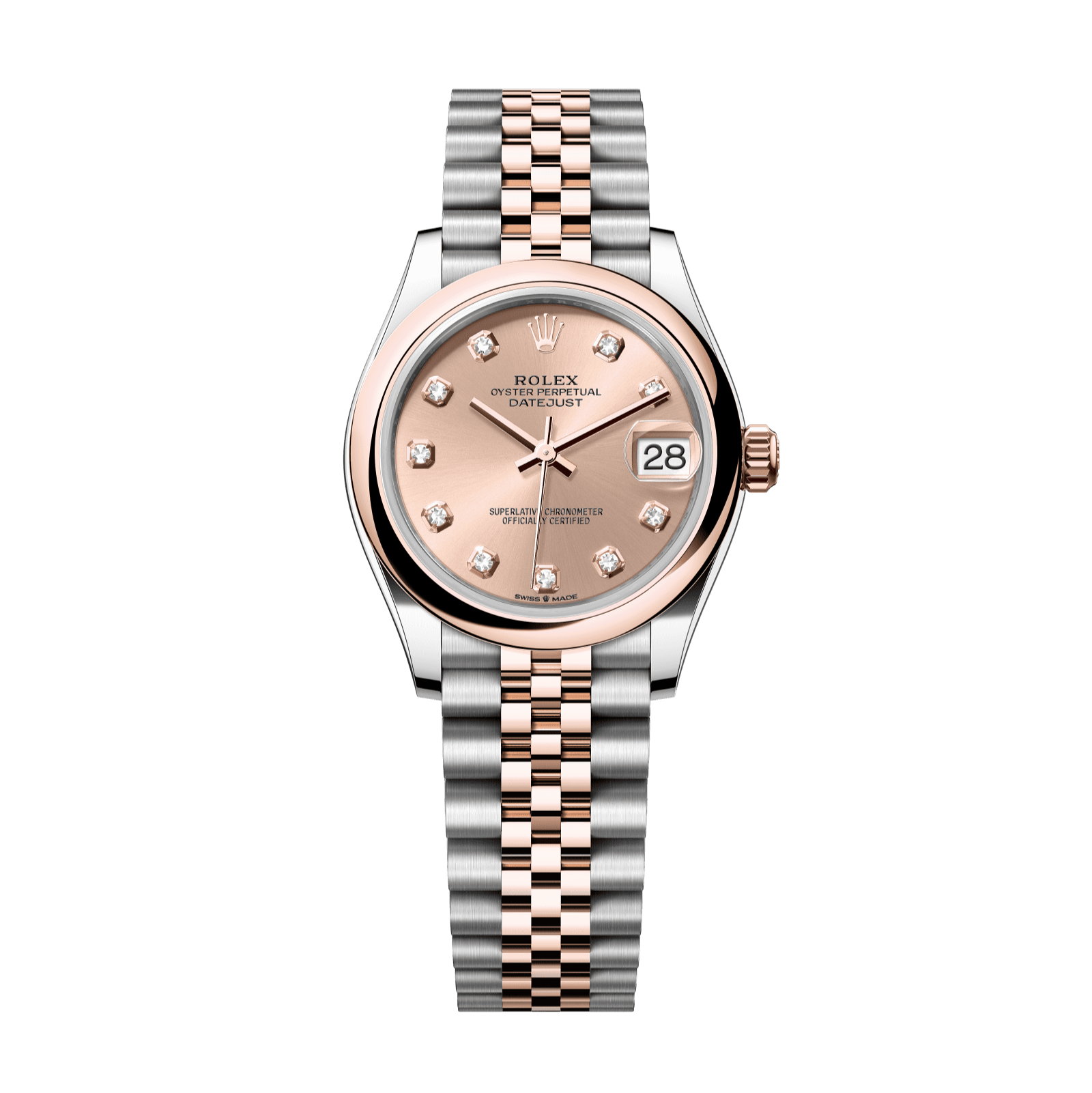 Rolex Datejust 31mm Rosé Diamond Dial Oystersteel & Everose Gold 278241-0024 - WATCHXNYC