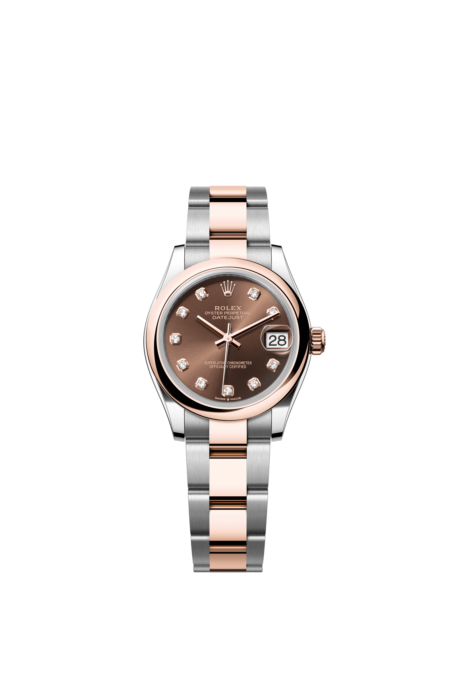 Rolex Datejust 31mm Chocolate Diamond Dial Oystersteel & Everose Gold 278241 - WATCHXNYC