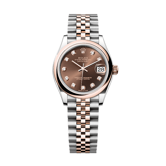 Rolex Datejust 31mm Chocolate Diamond Dial Oystersteel & Everose Gold 278241-0028 - WATCHXNYC