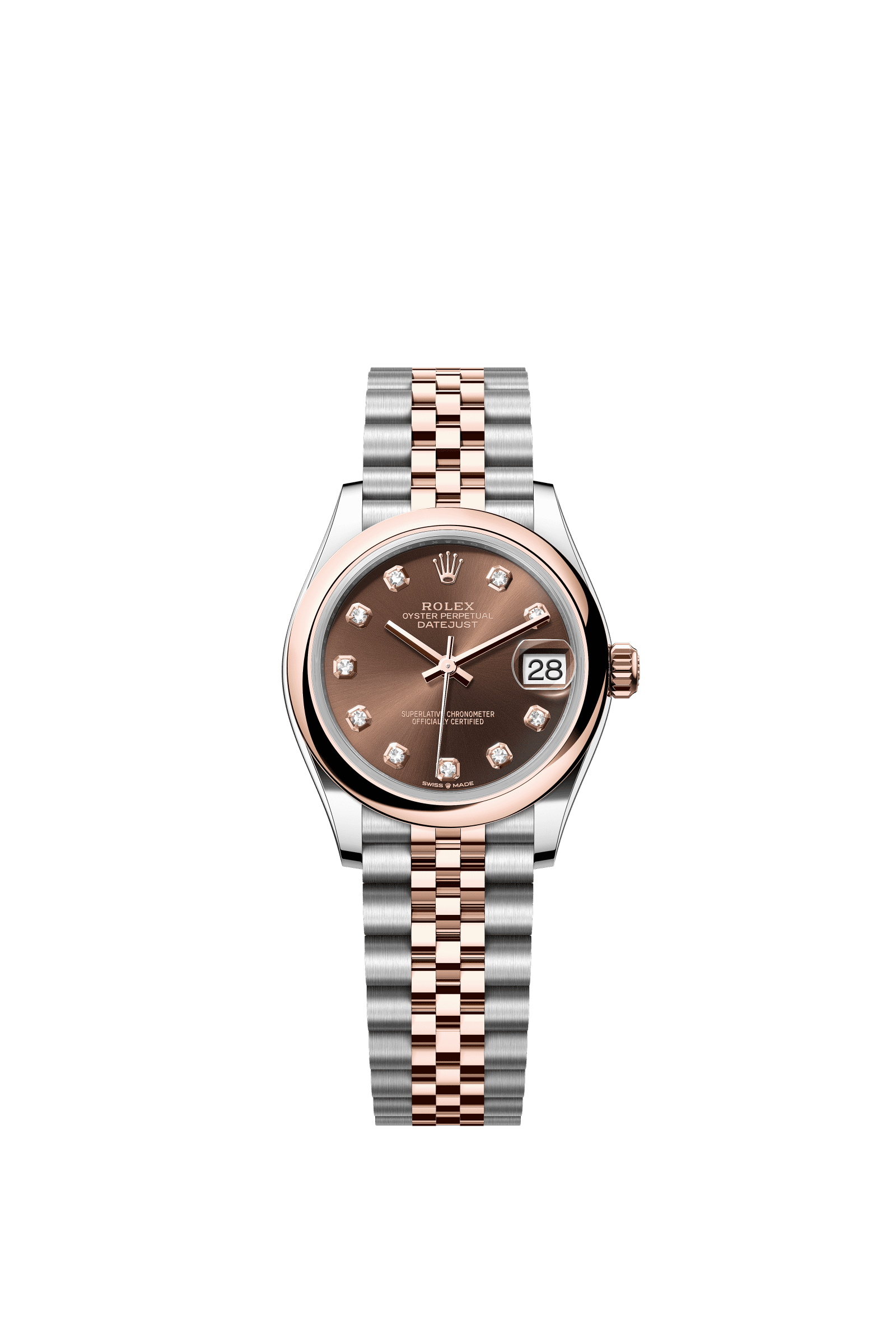 Rolex Datejust 31mm Chocolate Diamond Dial Oystersteel & Everose Gold 278241 - WATCHXNYC