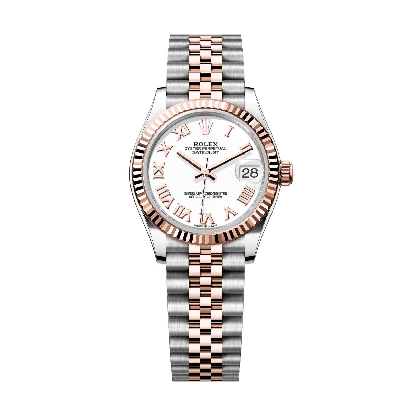 Rolex Datejust 31mm White Dial Oystersteel & Everose Gold 278271-0002 - WATCHXNYC
