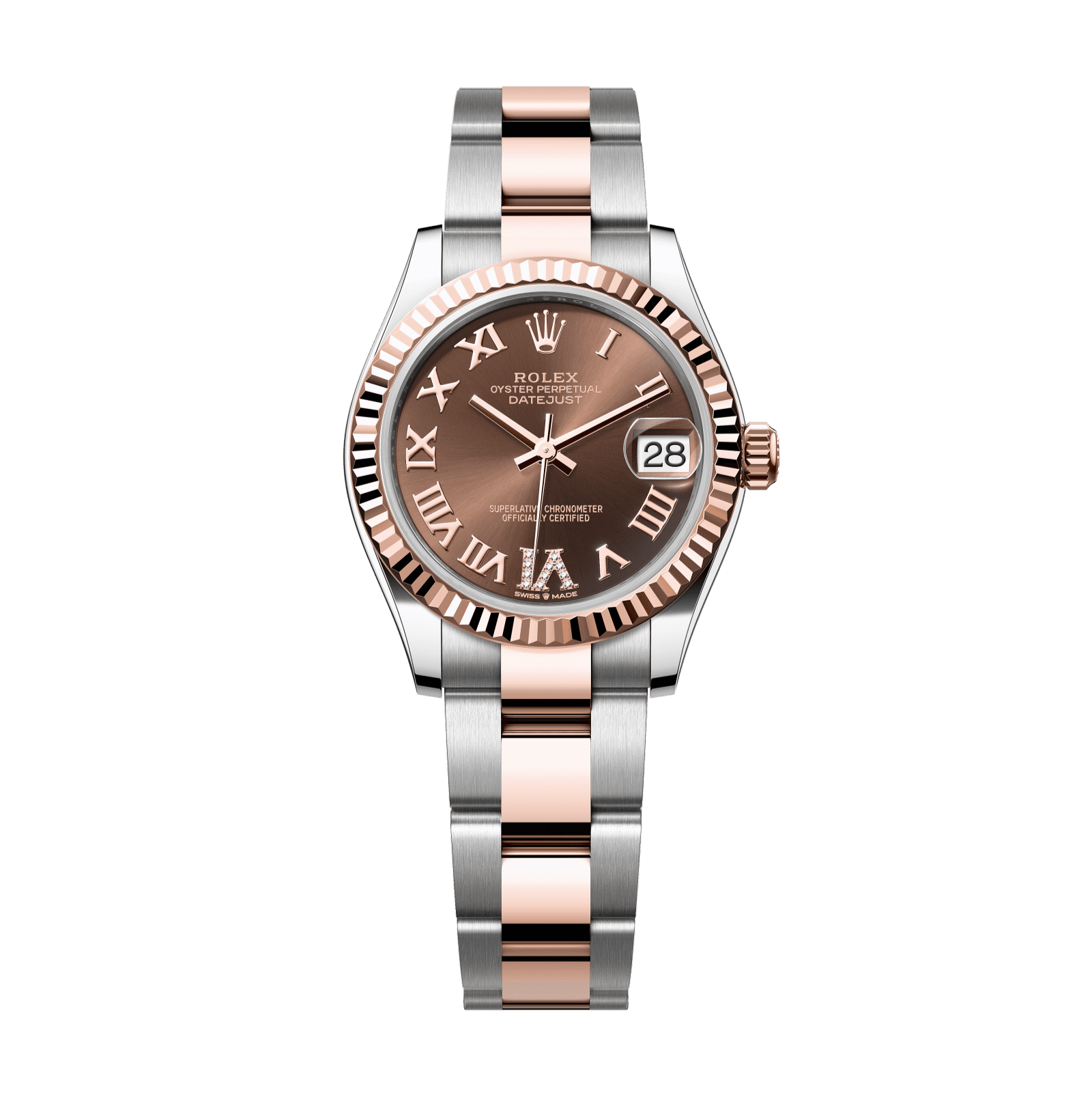 Rolex Datejust 31mm Chocolate Diamond Dial Oystersteel & Everose Gold 278271-0003 - WATCHXNYC