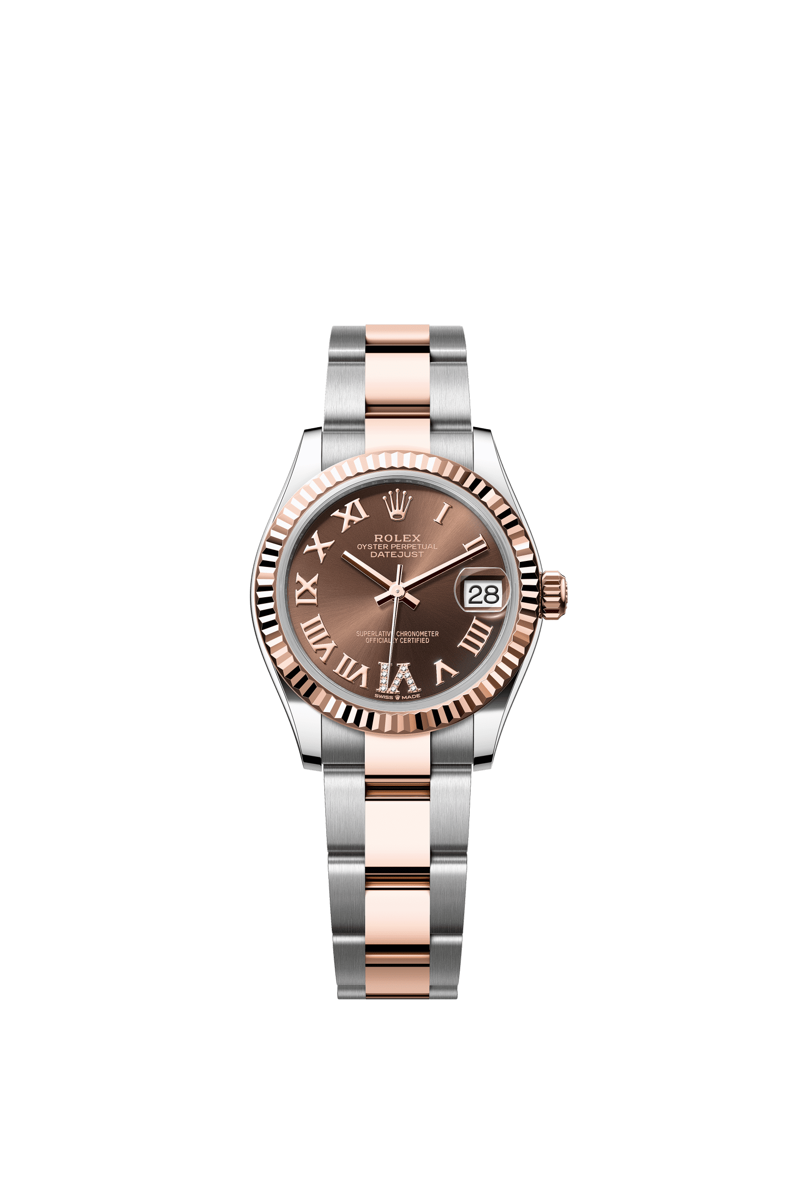 Rolex Datejust 31mm Chocolate Diamond Dial Oystersteel & Everose Gold 278271 - WATCHXNYC