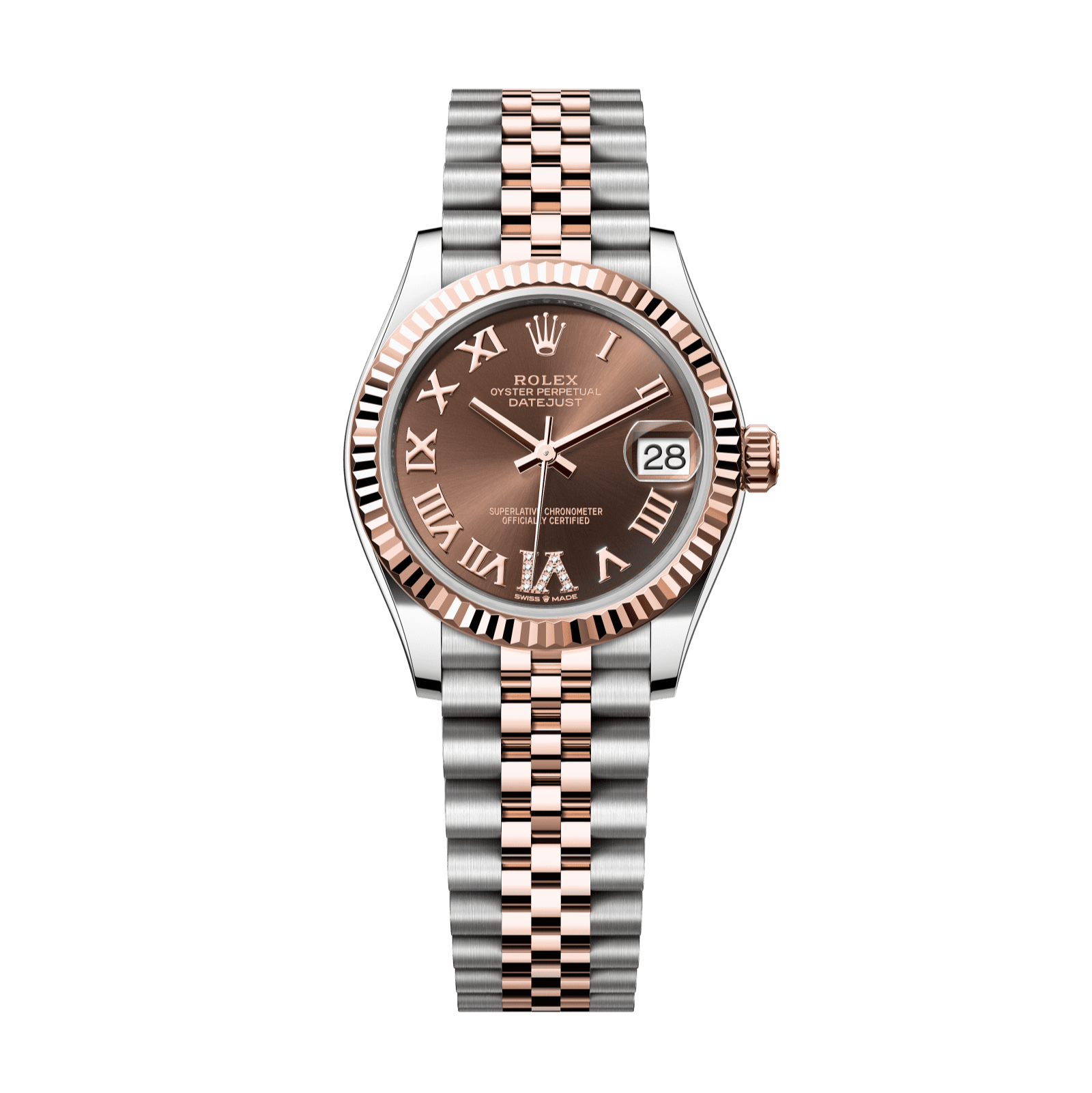 Rolex Datejust 31mm Chocolate Diamond Dial Oystersteel & Everose Gold 278271-0004 - WATCHXNYC