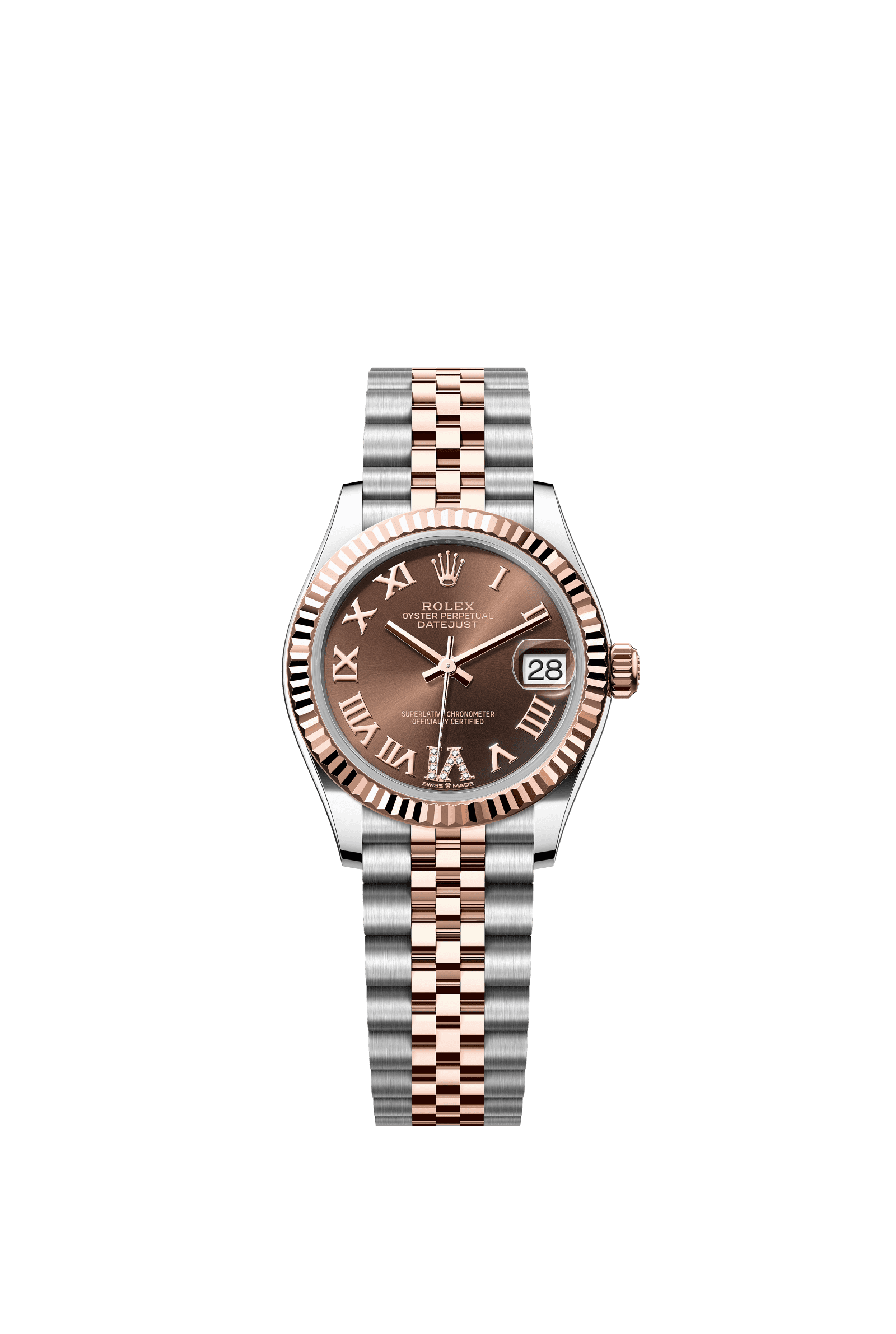 Rolex Datejust 31mm Chocolate Diamond Dial Oystersteel & Everose Gold 278271 - WATCHXNYC