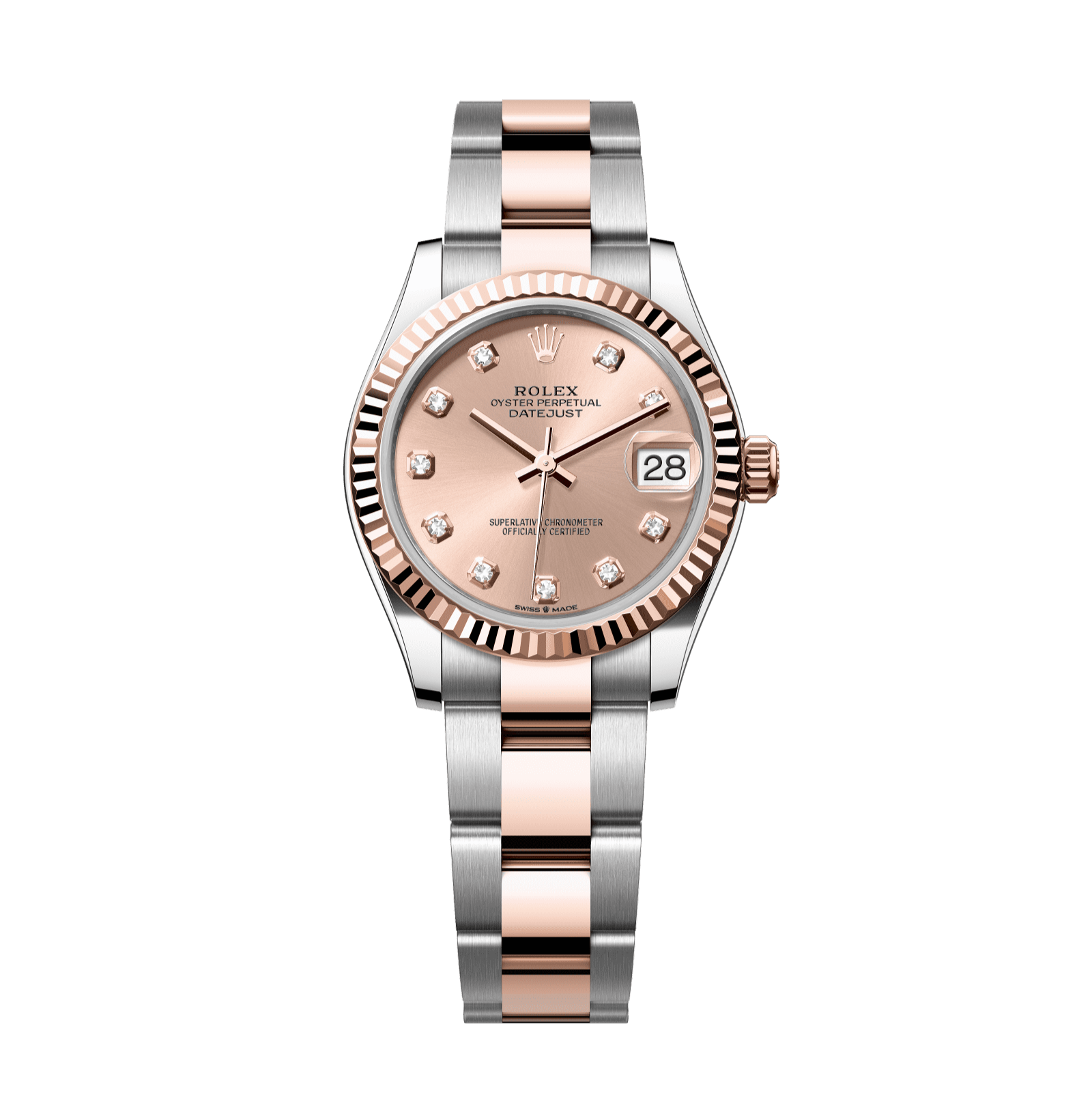 Rolex Datejust 31mm Rosé Diamond Dial Oystersteel & Everose Gold 278271-0023 - WATCHXNYC