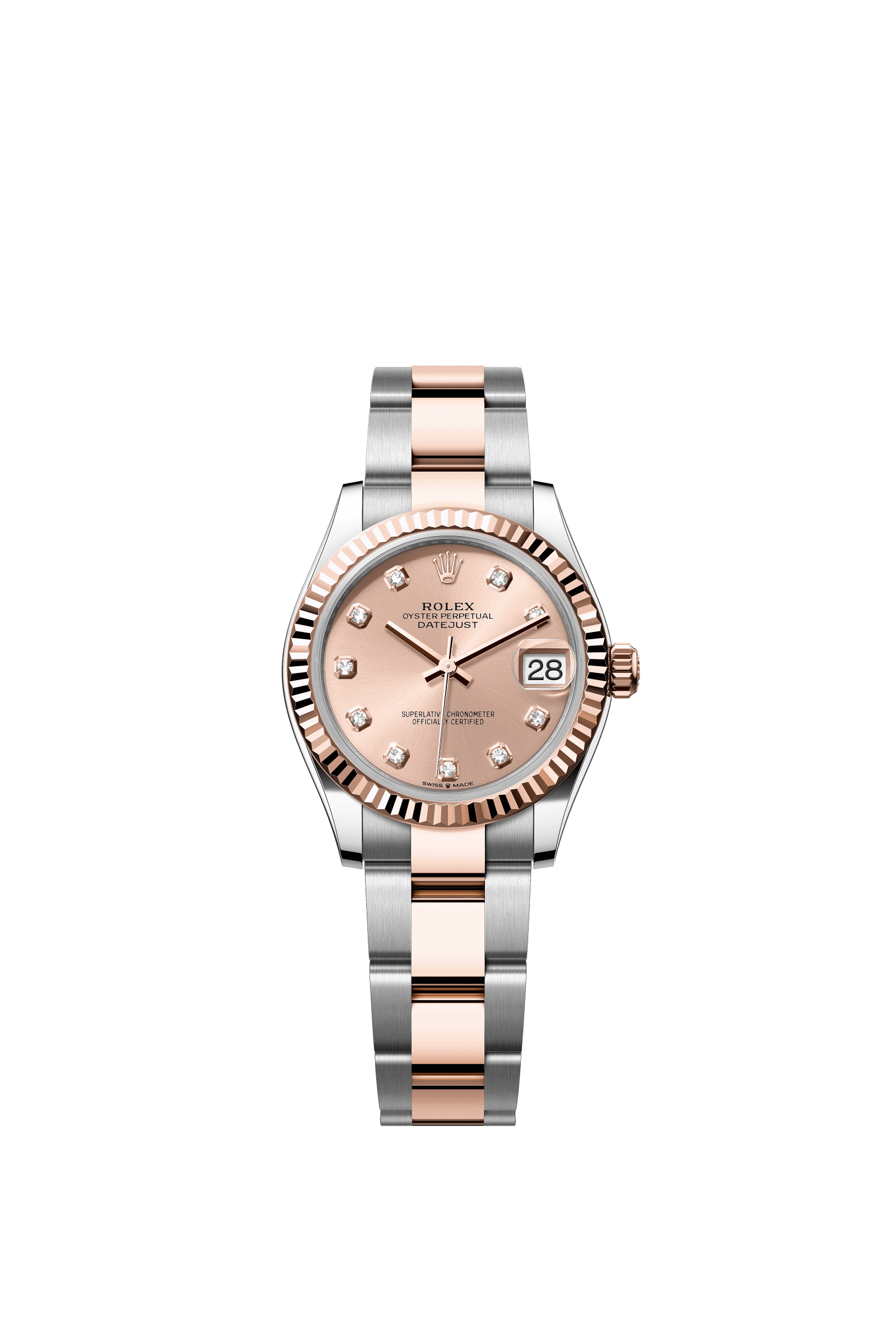 Rolex Datejust 31mm Rosé Diamond Dial Oystersteel & Everose Gold 278271 - WATCHXNYC