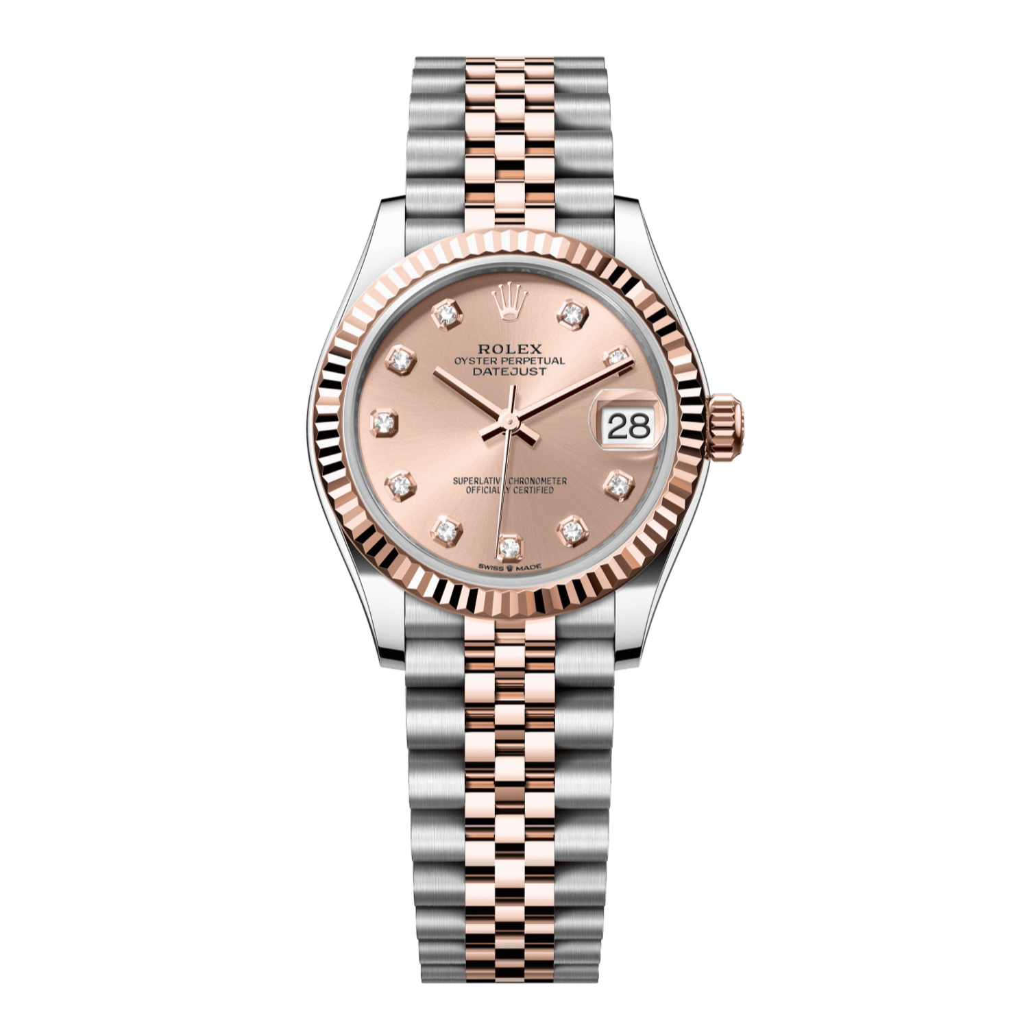 Rolex Datejust 31mm Rosé Diamond Dial Oystersteel & Everose Gold 278271-0024 - WATCHXNYC