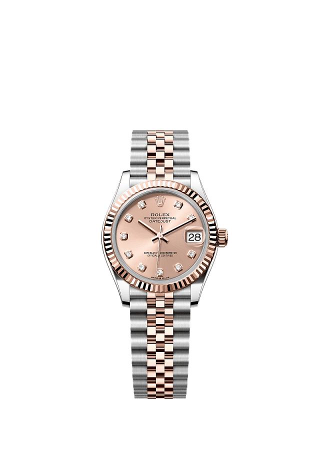 Rolex Datejust 31mm Rosé-Colour Diamonds Dial Oystersteel & Everose Gold 278271 - WATCHXNYC