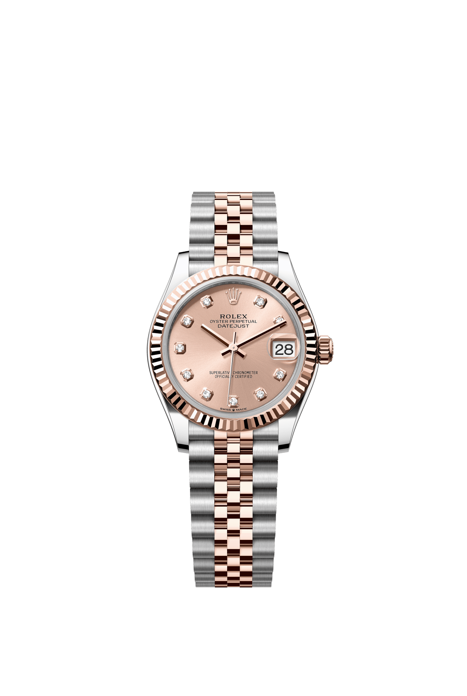 Rolex Datejust 31mm Rosé Diamond Dial Oystersteel & Everose Gold 278271 - WATCHXNYC