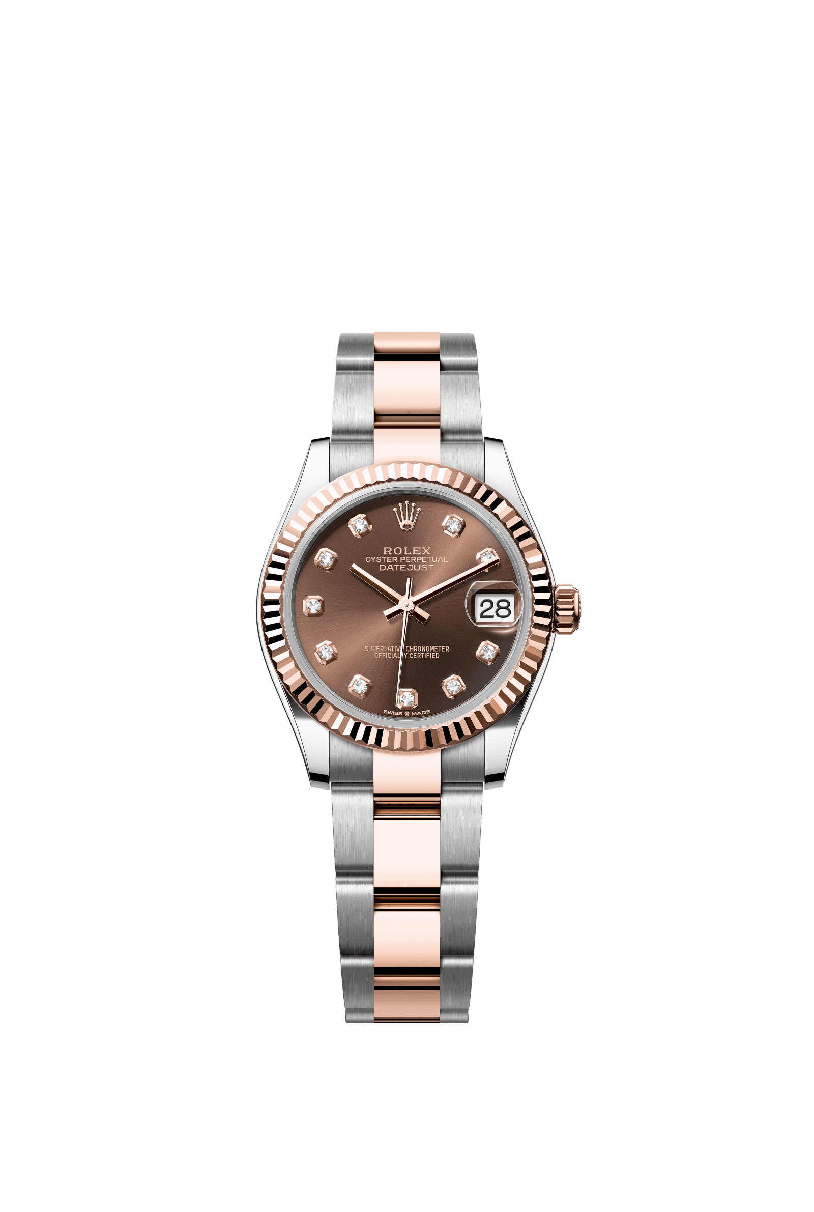 Rolex Datejust 31mm Chocolate Diamond Dial Oystersteel & Everose Gold 278271 - WATCHXNYC