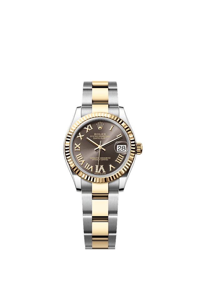 Rolex Datejust 31mm Dark Grey Diamonds Dial Oystersteel & Yellow Gold 278273 - WATCHXNYC