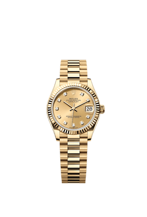 Rolex Datejust 31mm Champagne Diamond Dial Yellow Gold m278278-0009