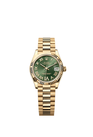 Rolex Datejust 31mm Olive-Green Diamond Dial Yellow Gold m278278-0030