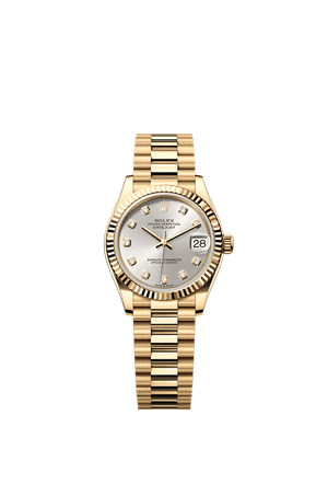 Rolex Datejust 31mm Silver Diamond Dial Yellow Gold m278278-0034