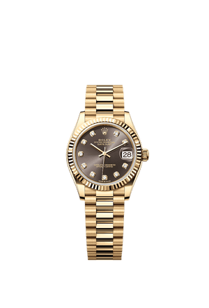 Rolex Datejust 31mm Dark Grey Diamond Dial Yellow Gold m278278-0036