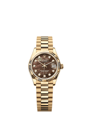 Rolex Datejust 31mm Black Mother-Of-Pearl Diamond Dial Yellow Gold m278278-0038
