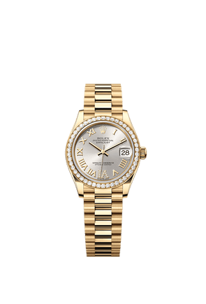 Rolex Datejust 31mm Silver Diamond Dial Yellow Gold m278288rbr-0020