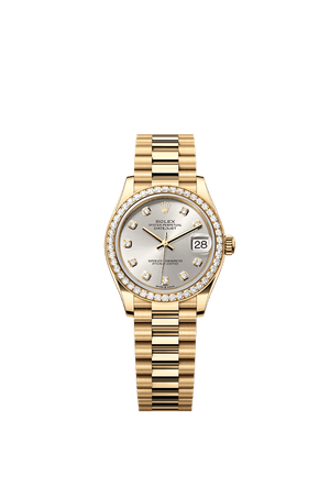 Rolex Datejust 31mm Silver Diamond Dial Yellow Gold m278288rbr-0028