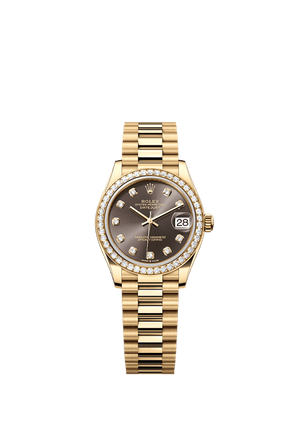 Rolex Datejust 31mm Dark Grey Diamond Dial Yellow Gold m278288rbr-0030