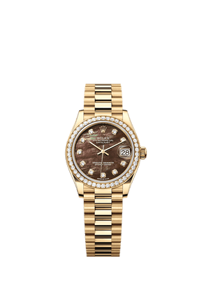 Rolex Datejust 31mm Black Mother-Of-Pearl Diamond Dial Yellow Gold m278288rbr-0032