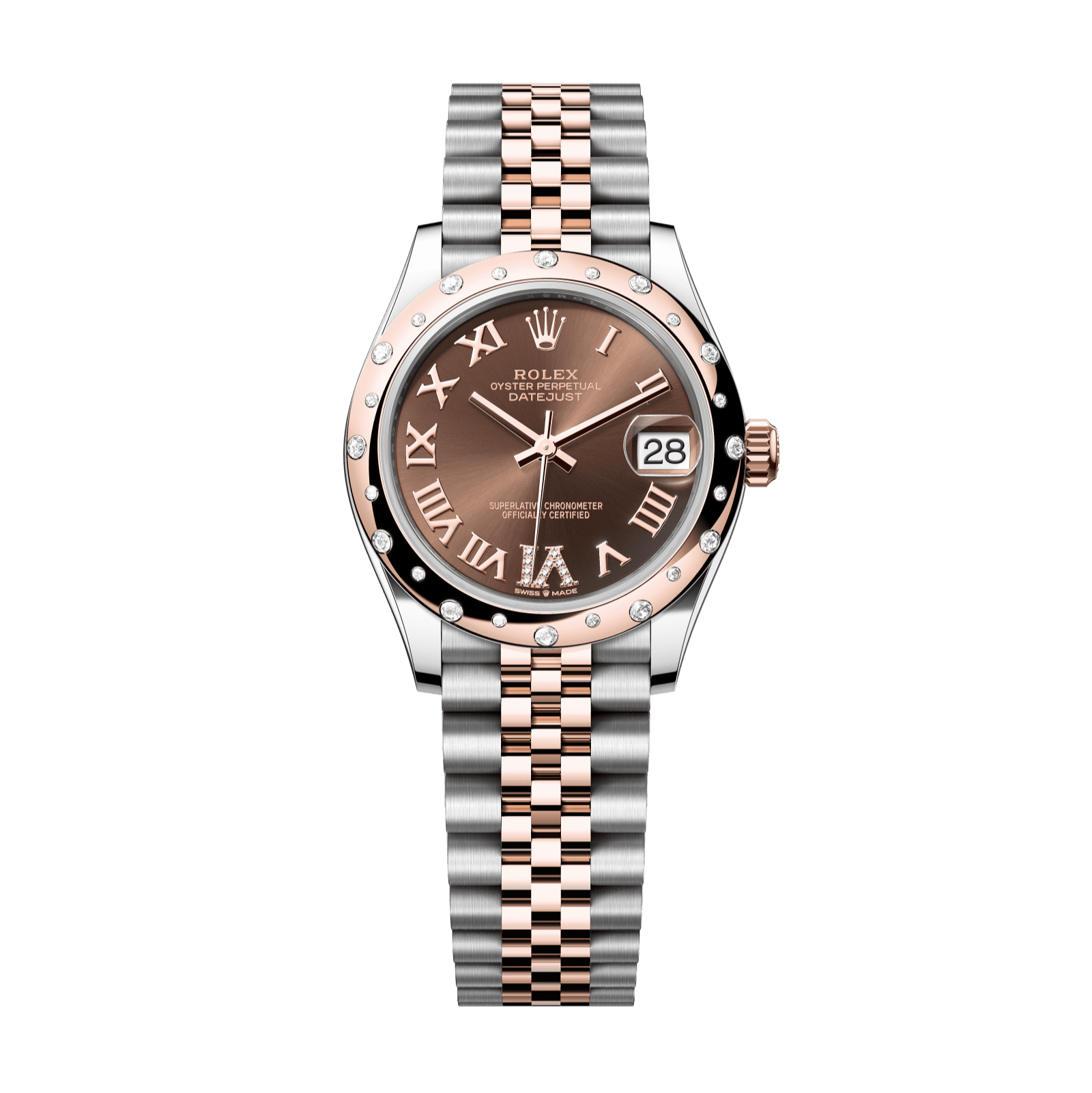 Rolex Datejust 31mm Chocolate Diamond Dial Oystersteel & Everose Gold 278341rbr-0004 - WATCHXNYC
