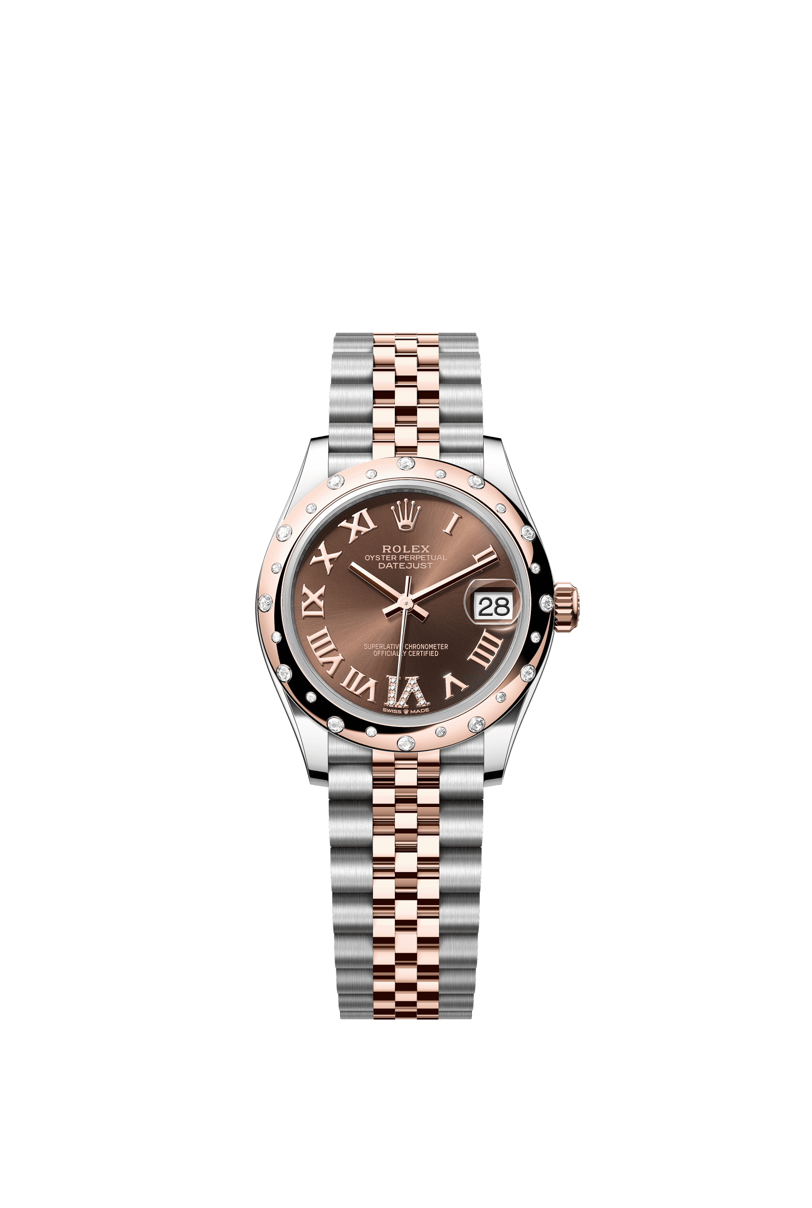 Rolex Datejust 31mm Chocolate Diamond Dial Oystersteel & Everose Gold 278341RBR - WATCHXNYC