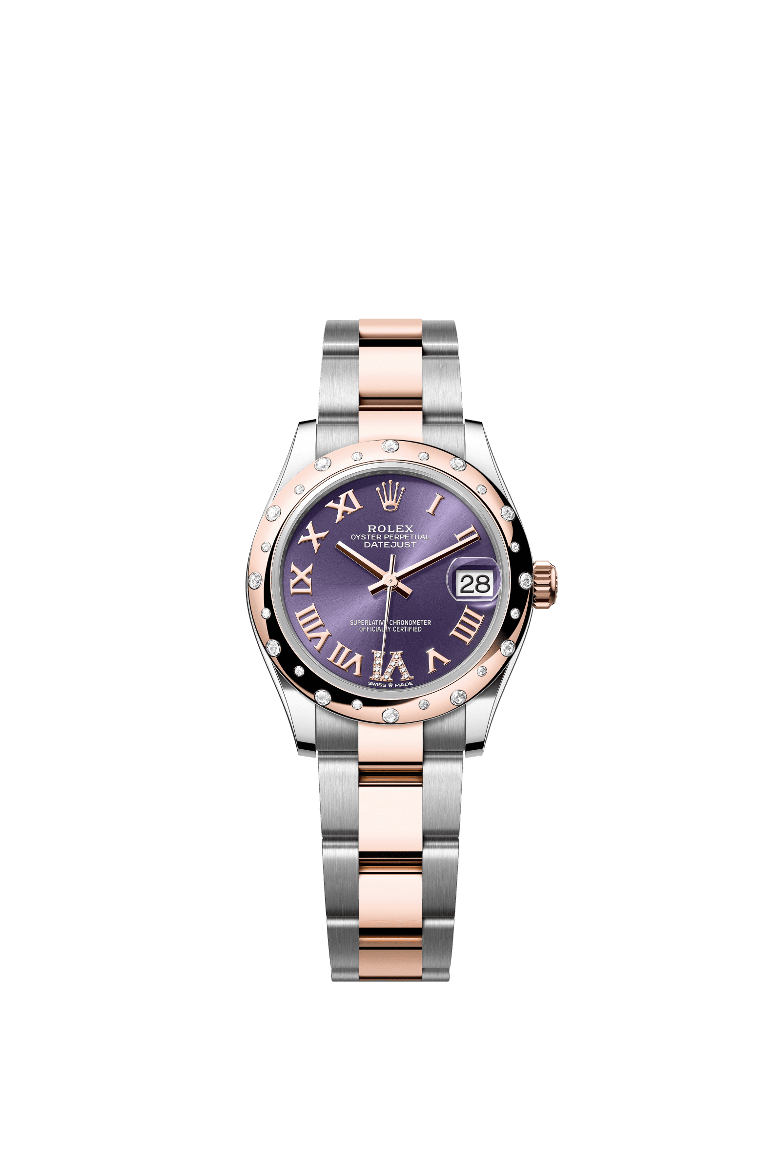 Rolex Datejust 31mm Aubergine Diamond Dial Oystersteel & Everose Gold 278341RBR - WATCHXNYC