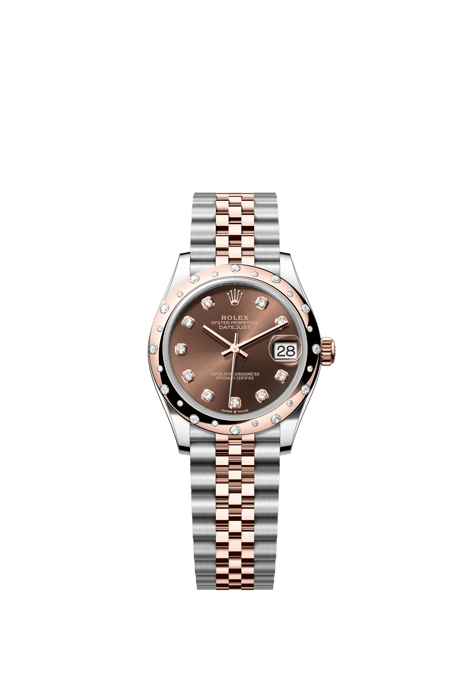 Rolex Datejust 31mm Chocolate Diamond Dial Oystersteel & Everose Gold 278341RBR - WATCHXNYC