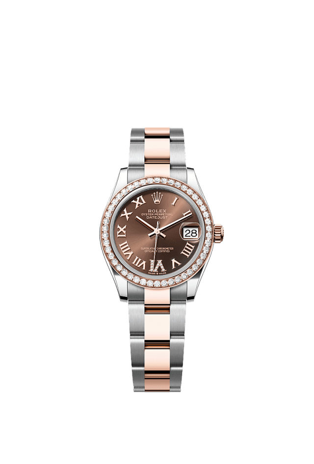 Rolex Datejust 31mm Chocolate Diamonds Dial Oystersteel & Everose Gold 278381RBR - WATCHXNYC