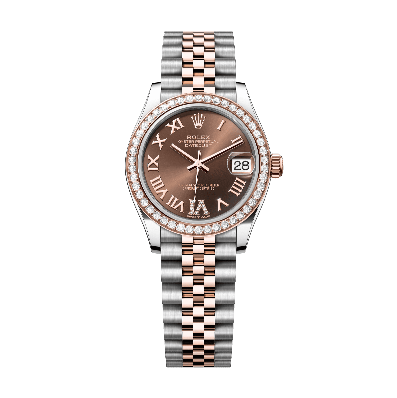 Rolex Datejust 31mm Chocolate Diamond Dial Oystersteel & Everose Gold 278381rbr-0006 - WATCHXNYC