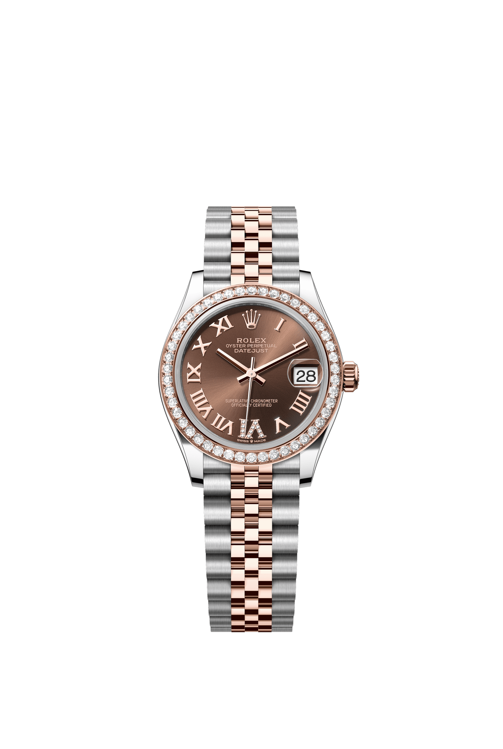 Rolex Datejust 31mm Chocolate Diamond Dial Oystersteel & Everose Gold 278381RBR - WATCHXNYC