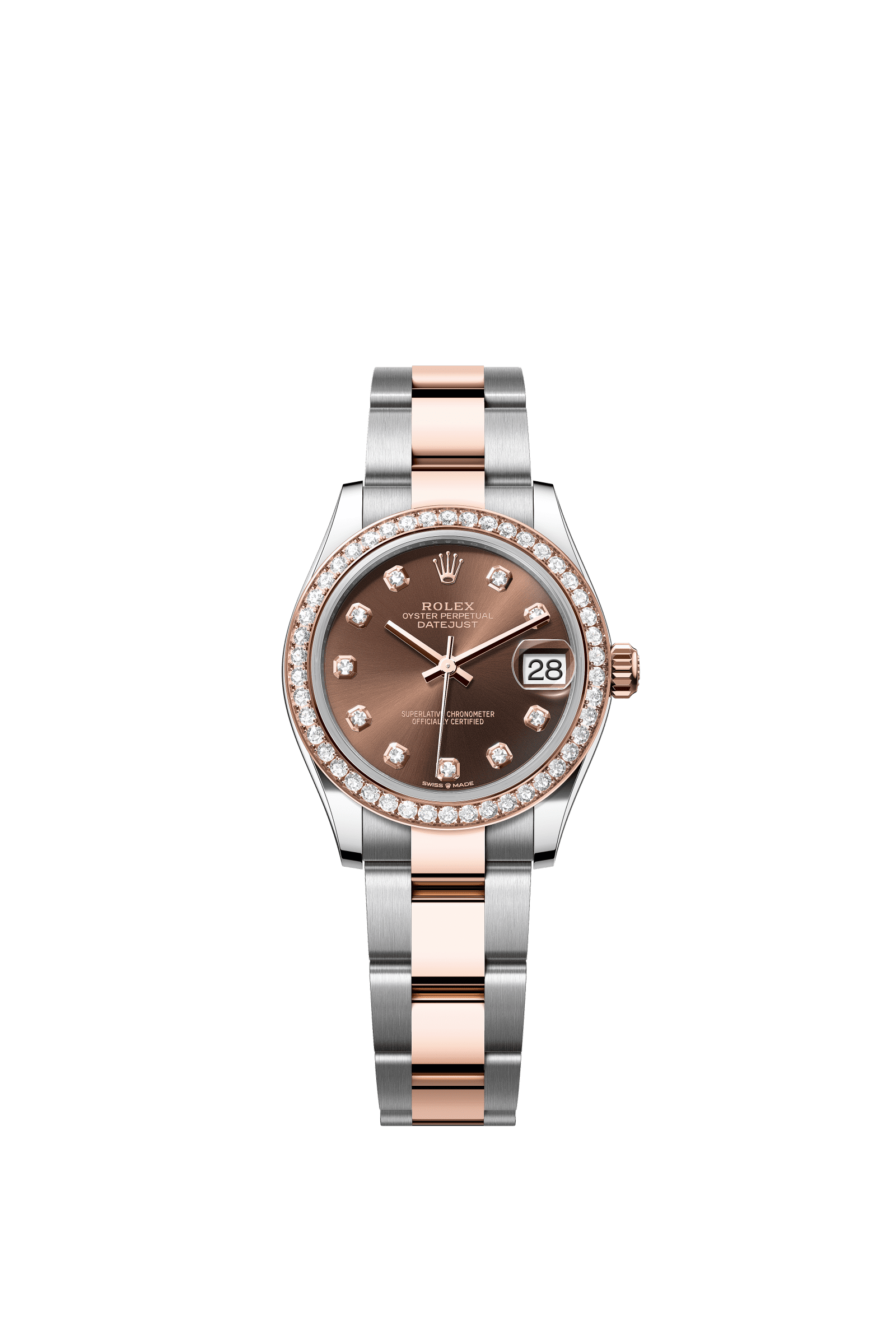 Rolex Datejust 31mm Chocolate Diamond Dial Oystersteel & Everose Gold 278381RBR - WATCHXNYC
